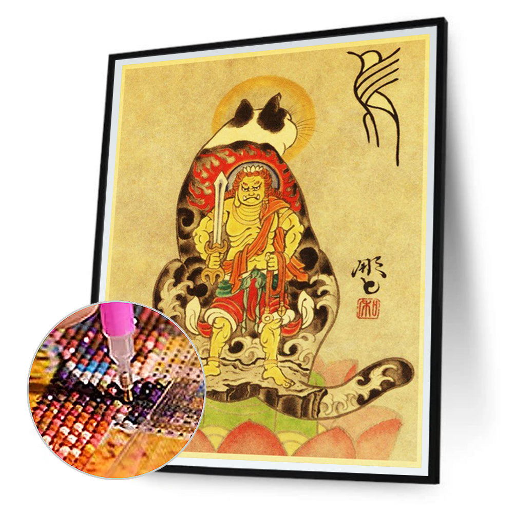 Samurai Cat - Full Round Drill Diamond Painting 40*50CM