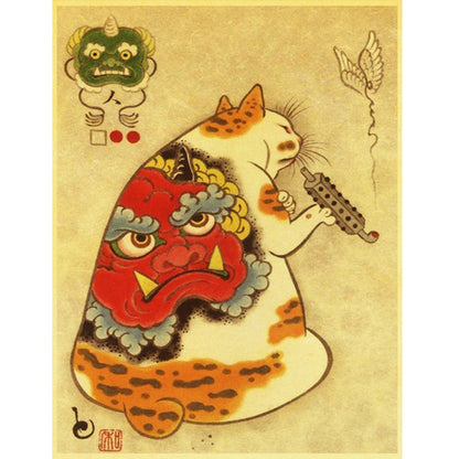 Samurai Cat - Full Round Drill Diamond Painting 40*50CM