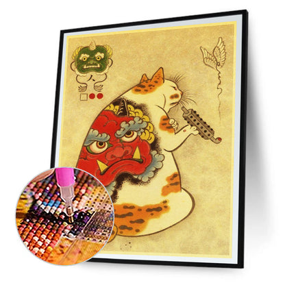 Samurai Cat - Full Round Drill Diamond Painting 40*50CM