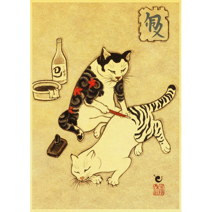 Samurai Cat - Full Round Drill Diamond Painting 40*50CM