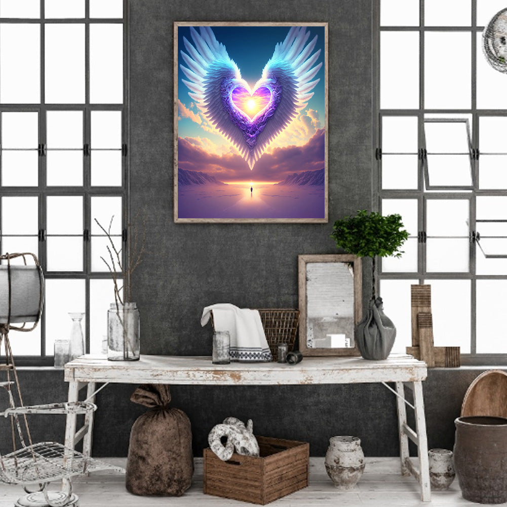 Angel Wings Halo - Full Round Drill Diamond Painting 30*40CM