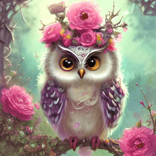 Owl - Full Round Drill Diamond Painting 30*30CM