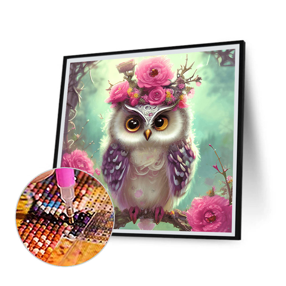 Owl - Full Round Drill Diamond Painting 30*30CM