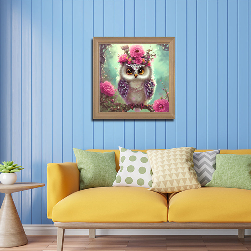 Owl - Full Round Drill Diamond Painting 30*30CM