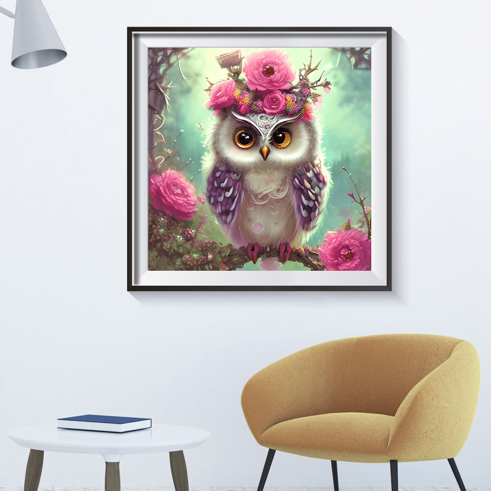 Owl - Full Round Drill Diamond Painting 30*30CM