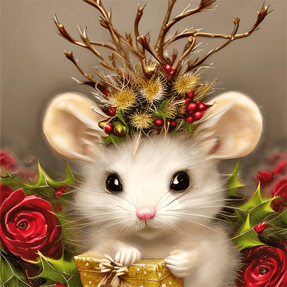 White Mouse - Full Round Drill Diamond Painting 30*30CM