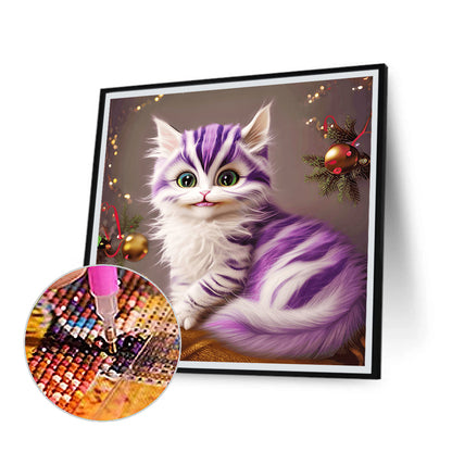 Purple Cheshire Cat - Full Round Drill Diamond Painting 30*30CM