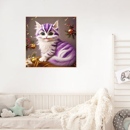 Purple Cheshire Cat - Full Round Drill Diamond Painting 30*30CM