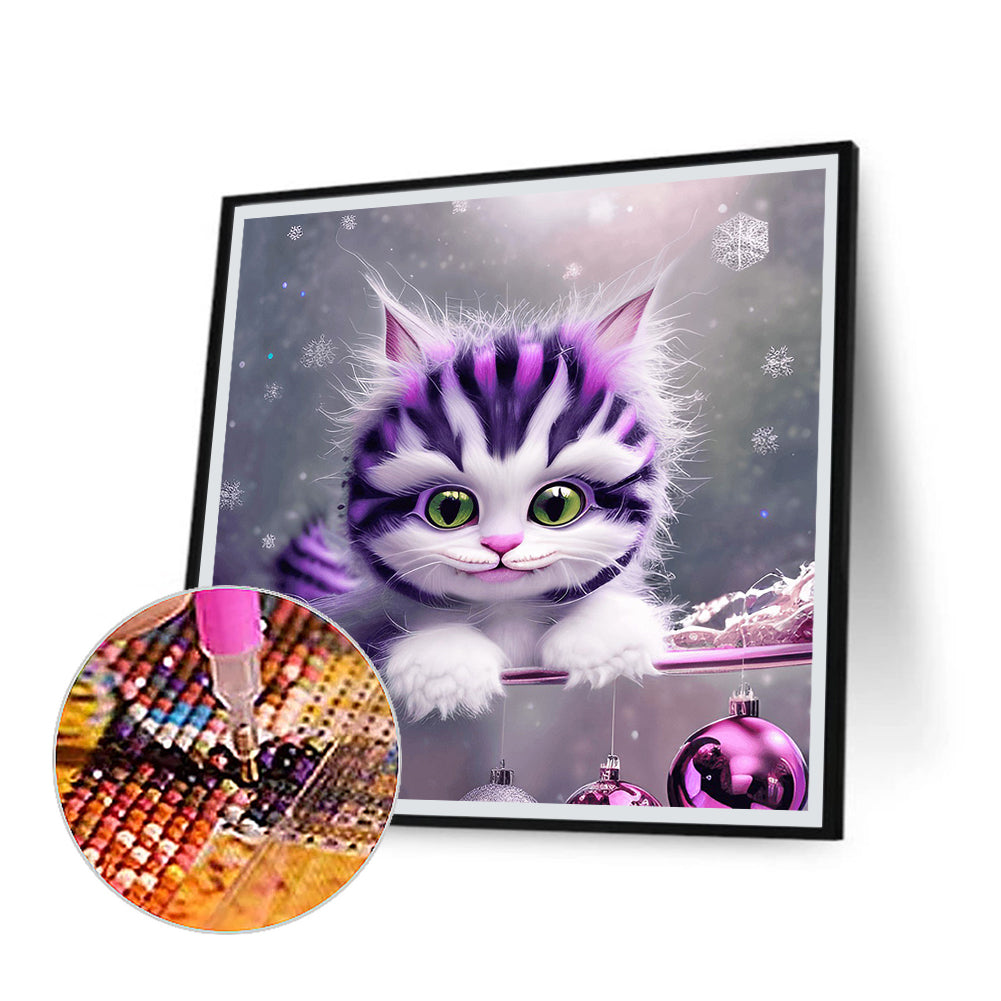 Purple Cheshire Cat - Full Round Drill Diamond Painting 30*30CM