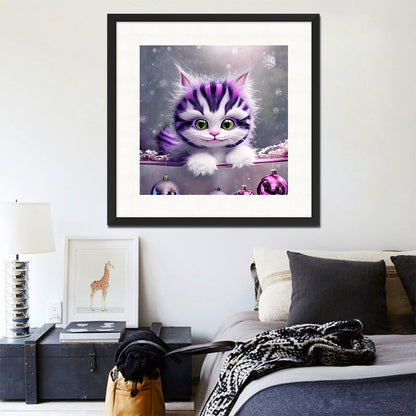 Purple Cheshire Cat - Full Round Drill Diamond Painting 30*30CM