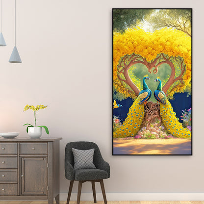 Golden Peacock - Full Square Drill Diamond Painting 40*70CM