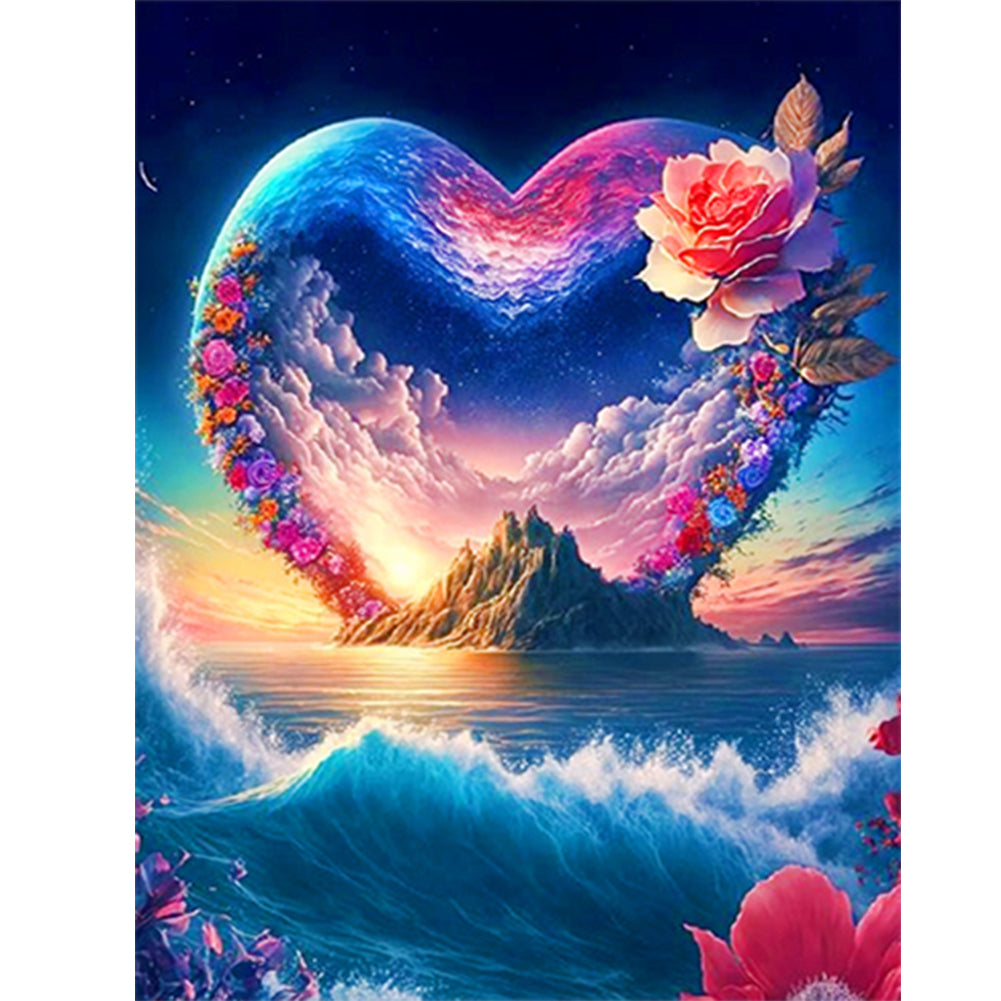 Dream Love Rose Wreath - Full Round Drill Diamond Painting 30*40CM