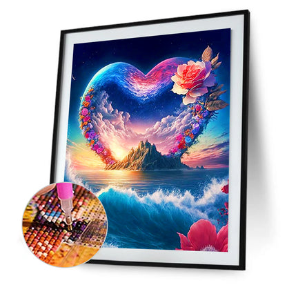 Dream Love Rose Wreath - Full Round Drill Diamond Painting 30*40CM