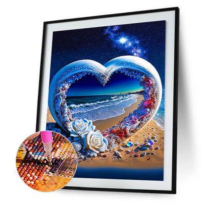 Dream Love Rose Wreath - Full Round Drill Diamond Painting 30*40CM