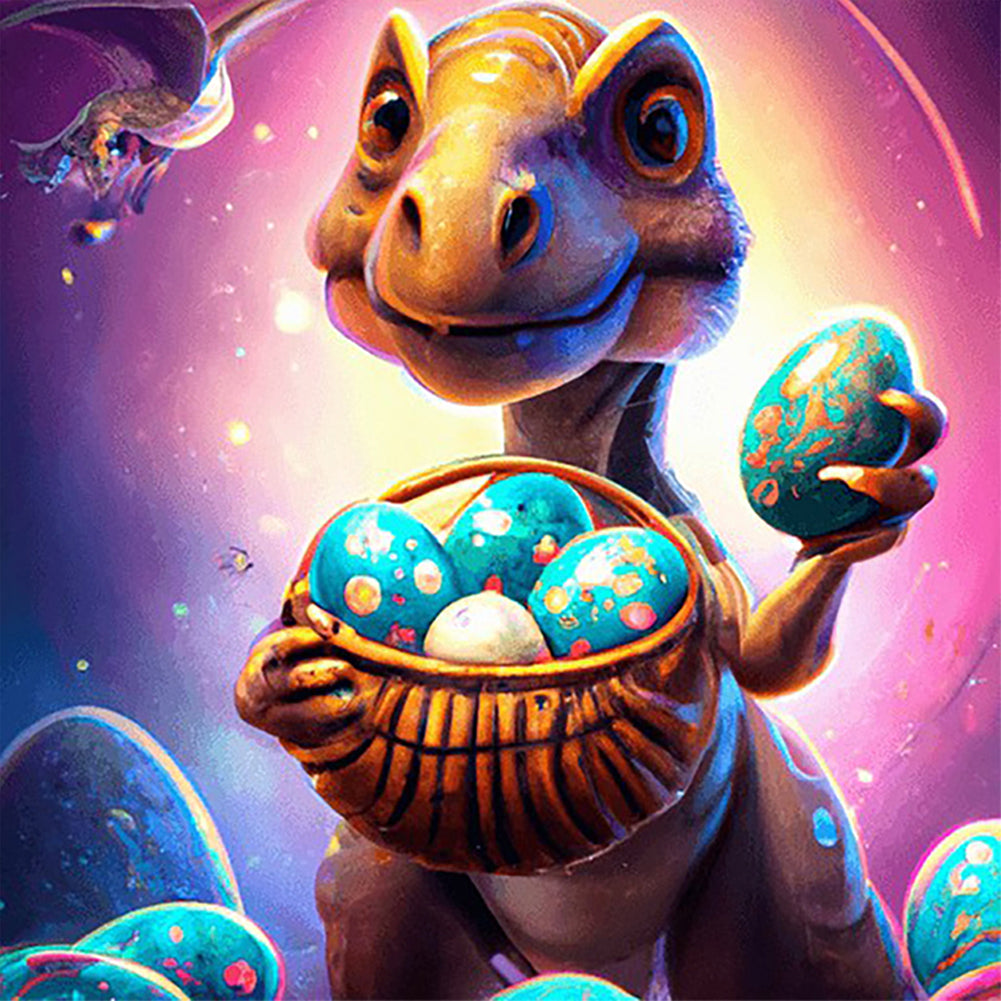 Baby Dinosaur Easter Egg - Full Round Drill Diamond Painting 30*30CM