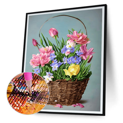 Flower Basket - Full Round Drill Diamond Painting 30*40CM