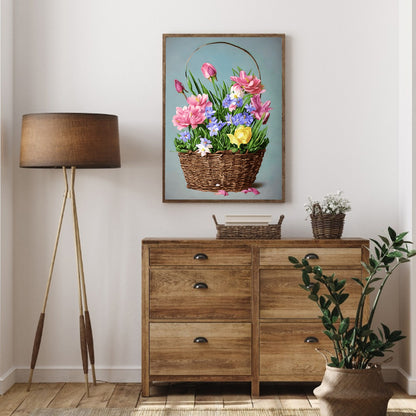 Flower Basket - Full Round Drill Diamond Painting 30*40CM