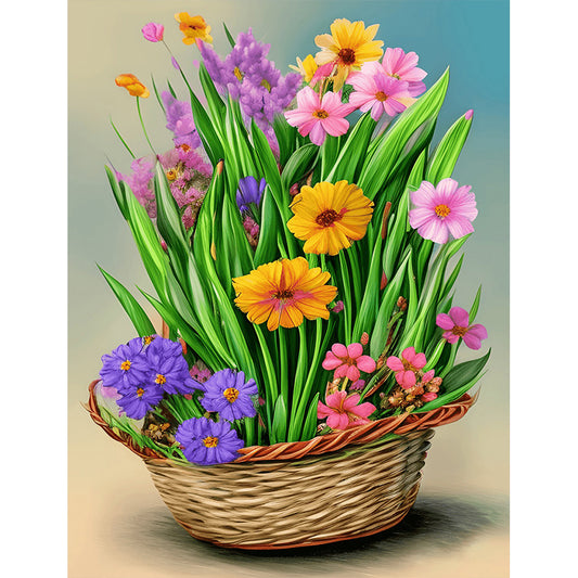 Flower Basket - Full Round Drill Diamond Painting 30*40CM