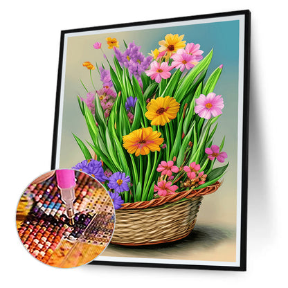 Flower Basket - Full Round Drill Diamond Painting 30*40CM