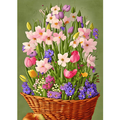 Flower Basket - Full Round Drill Diamond Painting 30*40CM