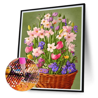 Flower Basket - Full Round Drill Diamond Painting 30*40CM