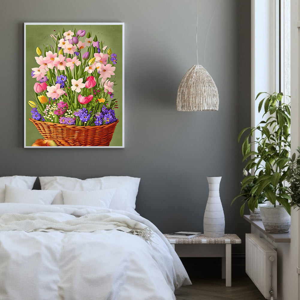 Flower Basket - Full Round Drill Diamond Painting 30*40CM