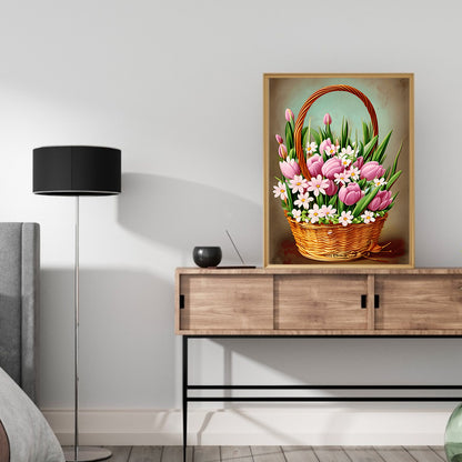 Flower Basket - Full Round Drill Diamond Painting 30*40CM
