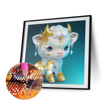 Chinese Zodiac - Ox - Special Shaped Drill Diamond Painting 30*30CM