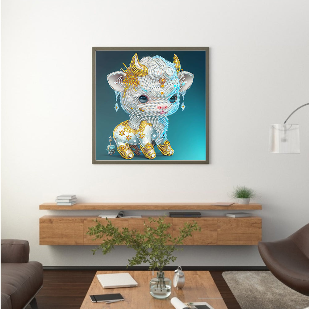 Chinese Zodiac - Ox - Special Shaped Drill Diamond Painting 30*30CM