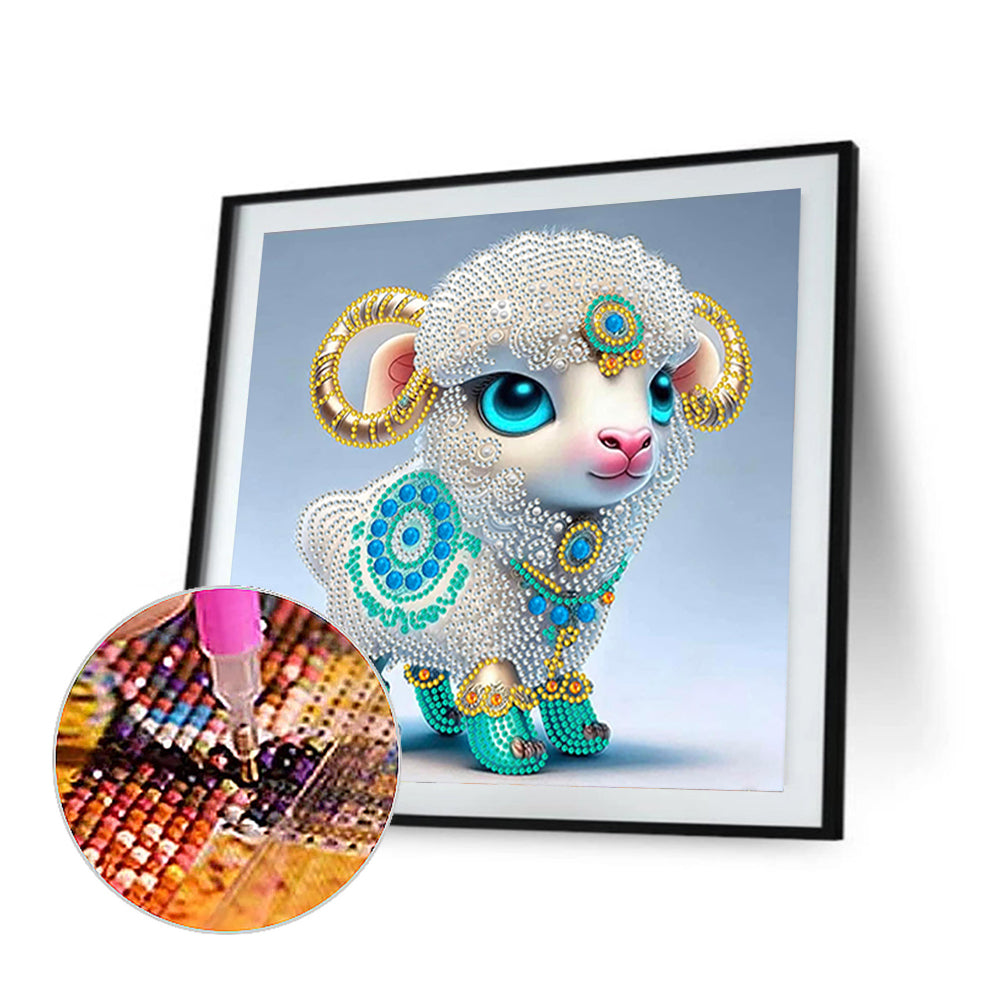 Chinese Zodiac - Sheep - Special Shaped Drill Diamond Painting 30*30CM