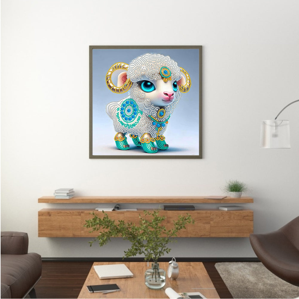 Chinese Zodiac - Sheep - Special Shaped Drill Diamond Painting 30*30CM