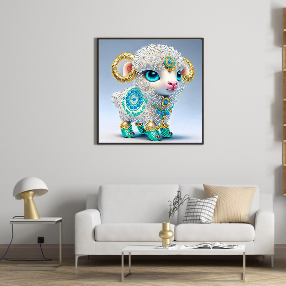 Chinese Zodiac - Sheep - Special Shaped Drill Diamond Painting 30*30CM