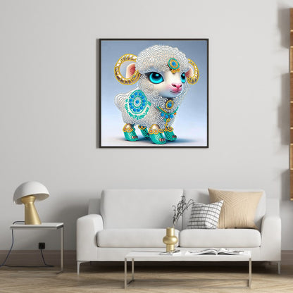 Chinese Zodiac - Sheep - Special Shaped Drill Diamond Painting 30*30CM