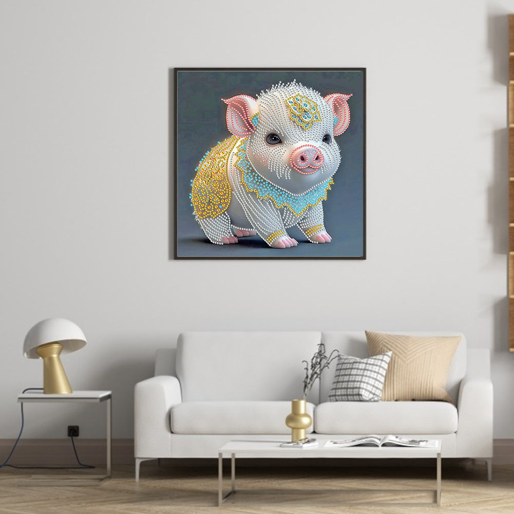 Chinese Zodiac - Pig - Special Shaped Drill Diamond Painting 30*30CM