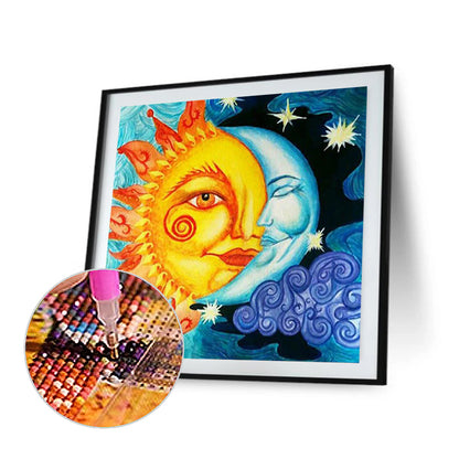 Sun And Moon Smiling Face - Full Square Drill Diamond Painting 40*40CM