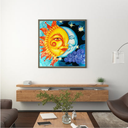 Sun And Moon Smiling Face - Full Square Drill Diamond Painting 40*40CM