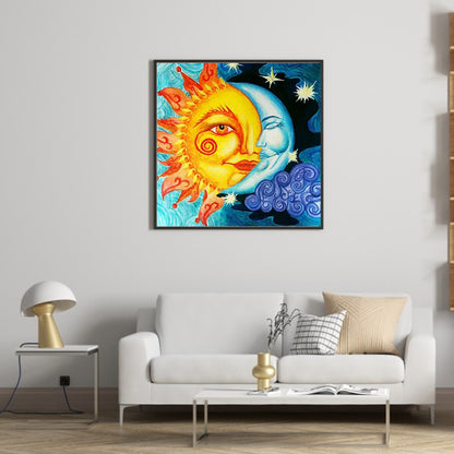 Sun And Moon Smiling Face - Full Square Drill Diamond Painting 40*40CM