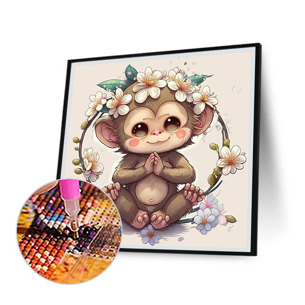 Little Monkey - Full Round Drill Diamond Painting 30*30CM
