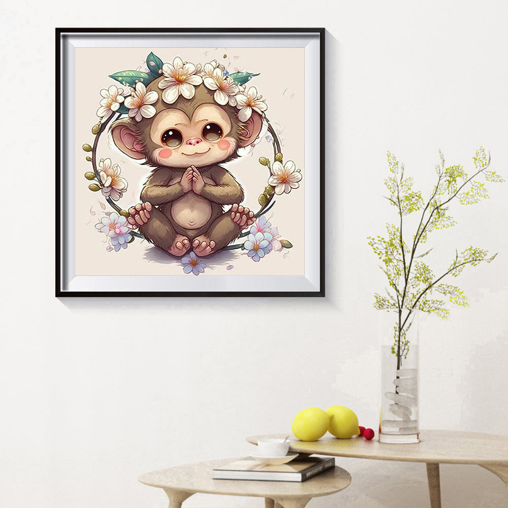 Little Monkey - Full Round Drill Diamond Painting 30*30CM