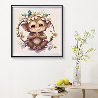 Little Monkey - Full Round Drill Diamond Painting 30*30CM