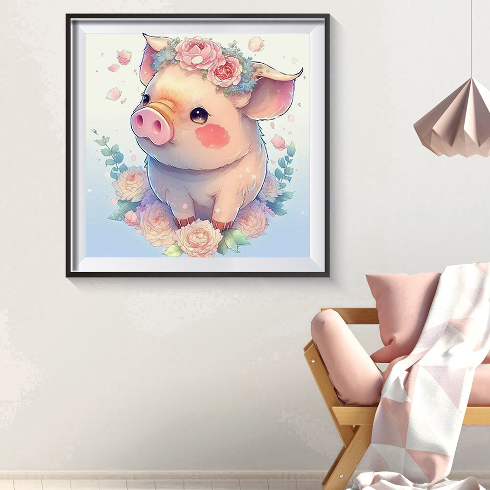 Piggy - Full Round Drill Diamond Painting 30*30CM