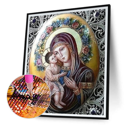 Virgin Mary - Full Round Drill Diamond Painting 30*40CM