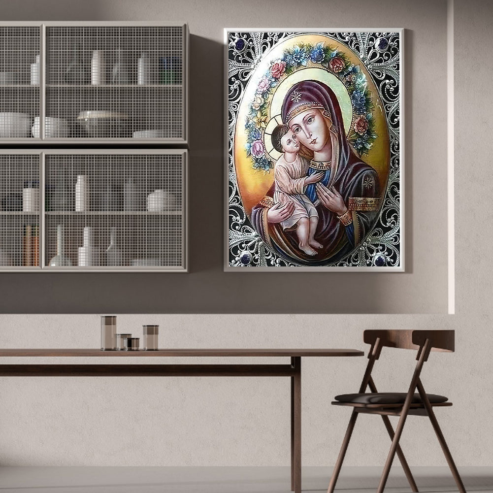 Virgin Mary - Full Round Drill Diamond Painting 30*40CM