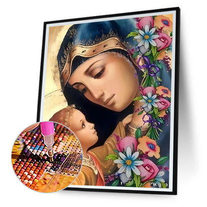 Virgin Mary - Full Round Drill Diamond Painting 30*40CM