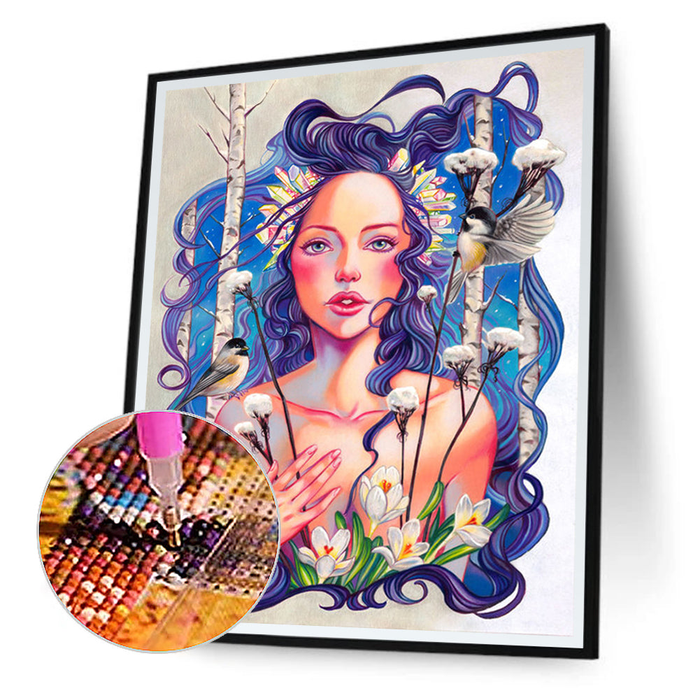 Sea Girl - Full Round Drill Diamond Painting 30*40CM