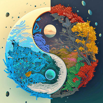 Yin Yang Landscape - Special Shaped Drill Diamond Painting 30*30CM