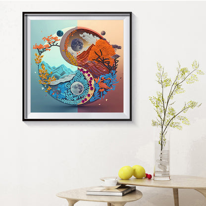 Yin Yang Landscape - Special Shaped Drill Diamond Painting 30*30CM
