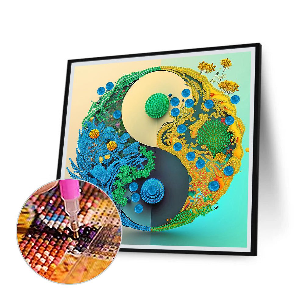 Yin Yang Landscape - Special Shaped Drill Diamond Painting 30*30CM