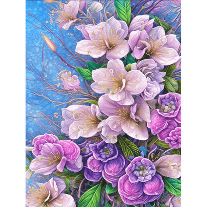 Pink Purple Bouquet - Full Round Drill Diamond Painting 30*40CM