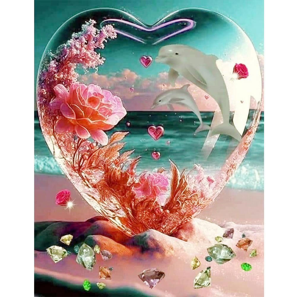 Beach Dolphin - Full Round Drill Diamond Painting 30*40CM